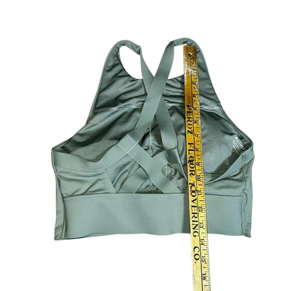 Athleta green sports bra crisscross strappy back size small  thick straps - Picture 6 of 7